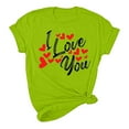 thumbnail image 5 of Fesfesfes Women Tees Women's Valentine's Day Love Printed Short Sleeved T-shirt Top Short Sleeved Round Neck Top/Shirt Workout T Shirts for Women M(US:6), 5 of 6