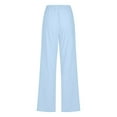 thumbnail image 2 of Gubotare Women's Summer Palazzo Pants Flowy Wide Leg Beach Pants with Pockets (Light Blue,XXL), 2 of 6