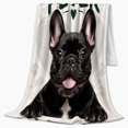 thumbnail image 2 of French Bulldog Frenchie Fever, Playful Pet Portrait Pattern, Warm Flannel Blanket for Living Room and Bedroom, Dog Lovers person's Day Gift, Pet Lover Home Decor, 2 of 9