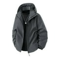 thumbnail image 2 of WTOBBY Men's Solid Color Waterproof Jacket, Casual Outdoor Sports Hiking Coat, Windproof Rainwear for Mountaineering Trekking and Travel,Gray XL, 2 of 4