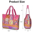 thumbnail image 3 of Tote Bag for Women - Pioneer Flower Shoulder Bag - Large Utility Work Duffle Bag with Zipper Handbag for Travel, Work, Sprots, 3 of 5