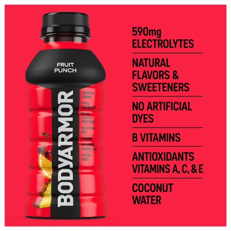 BODYARMOR Fruit Punch Sports Drink, 12 fl oz Bottles, 8 Pack photo 2