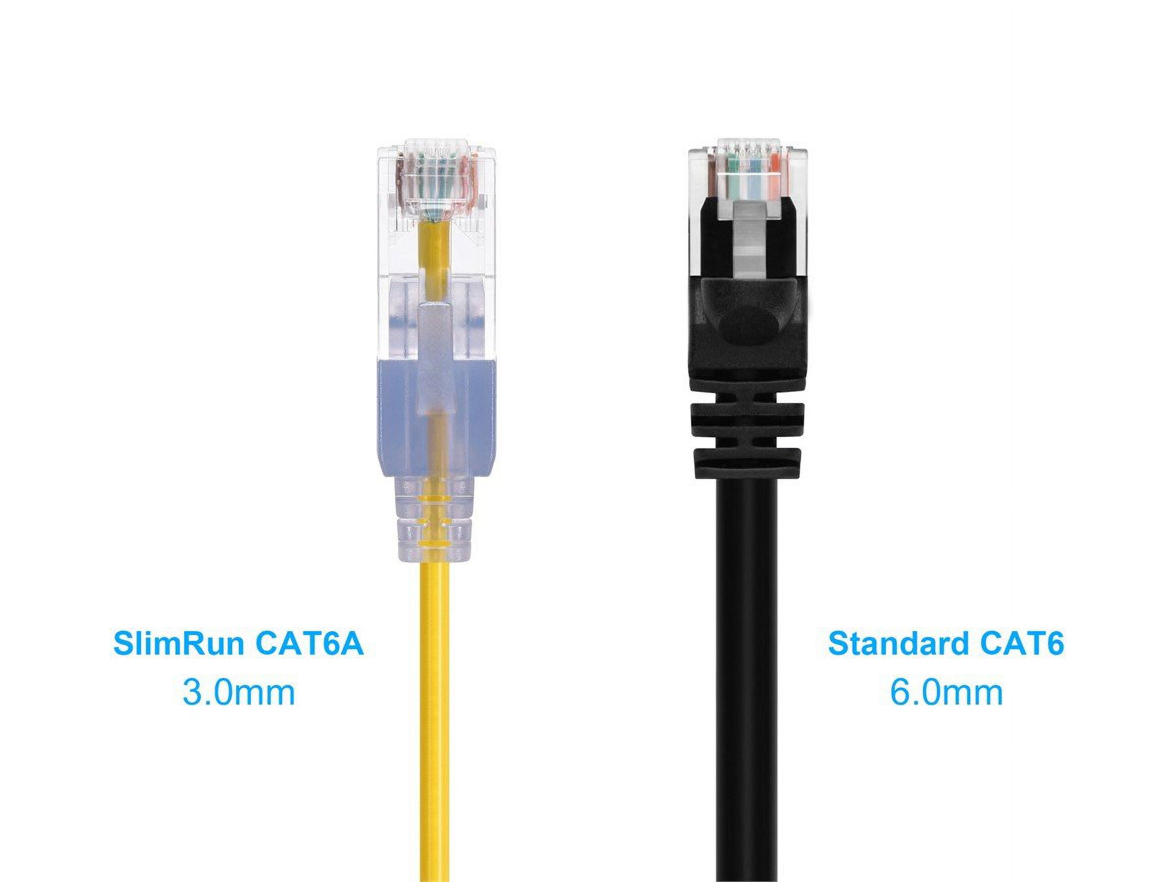 Monoprice Cat6A Ethernet Patch Cable - 5 Feet - Yellow (10 Pack) Snagless RJ45 550Mhz UTP Pure Bare Copper Wire 10G 30AWG - SlimRun Series