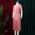 thumbnail image 5 of AURA Plus Size Summer V Neck Pleated A Line Dress High Waist Elegant Midi Party Dress XL XXXL, 5 of 10