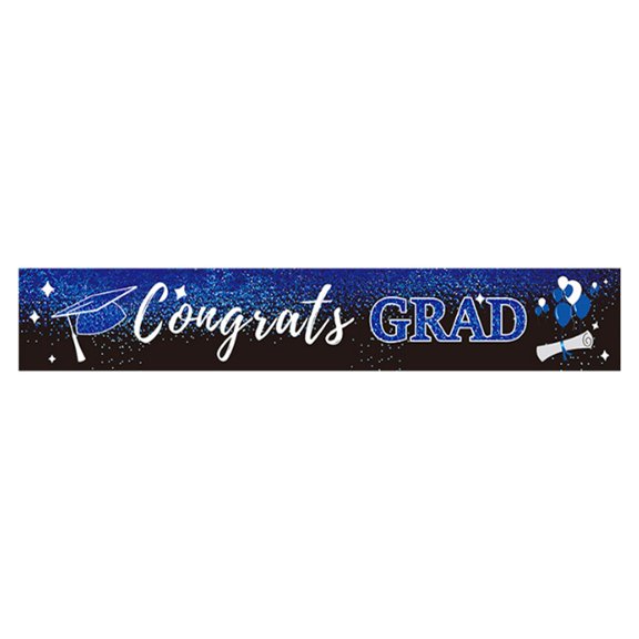 BNNG Large Graduation Decorations Class of 2024 Banner Blue Graduation Congratulations Yard Sign Congrats Grad Hanging Banner for Indoor Outdoor 2024 Graduation Party Supplies