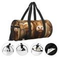 thumbnail image 3 of Fotbe Adorable Calf Butterflies Champagne Bolsa Deportiva de Lona Plegable con Estampado, Bolsa de Gimnasio con Bolsillo Seco/Húmedo, Bolsa de Viaje Ultraligera de Gran Capacidad, 3 of 6