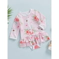 thumbnail image 3 of Bagilaanoe 6M-4T Baby Girl One Piece Swimsuits Kids Zipper Rush Guard Swimshirts Quick Dry Long Sleeve Swim Shirt Toddler Swimwear Bathing Suit Ruffled Beachwear, 3 of 8