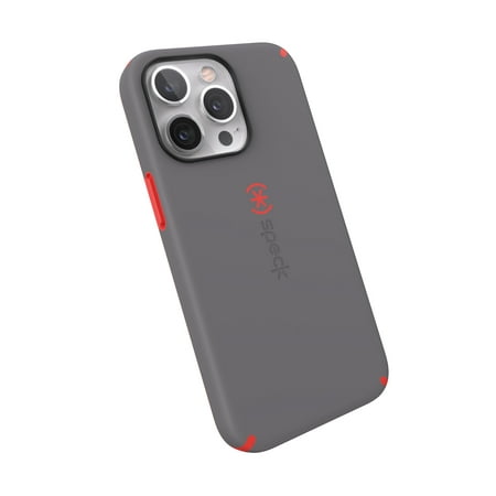 Speck iPhone 13 Pro Candyshell Pro phone case in Moody Gray and Turbo Red