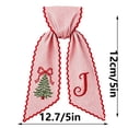 thumbnail image 3 of Byndra Striped Fabric Decorative Sash, Embroidered Christmas Tree Personalized Monogram, Holiday Wreath Bow for Front Door Gift Home Festive Decoration, 3 of 7
