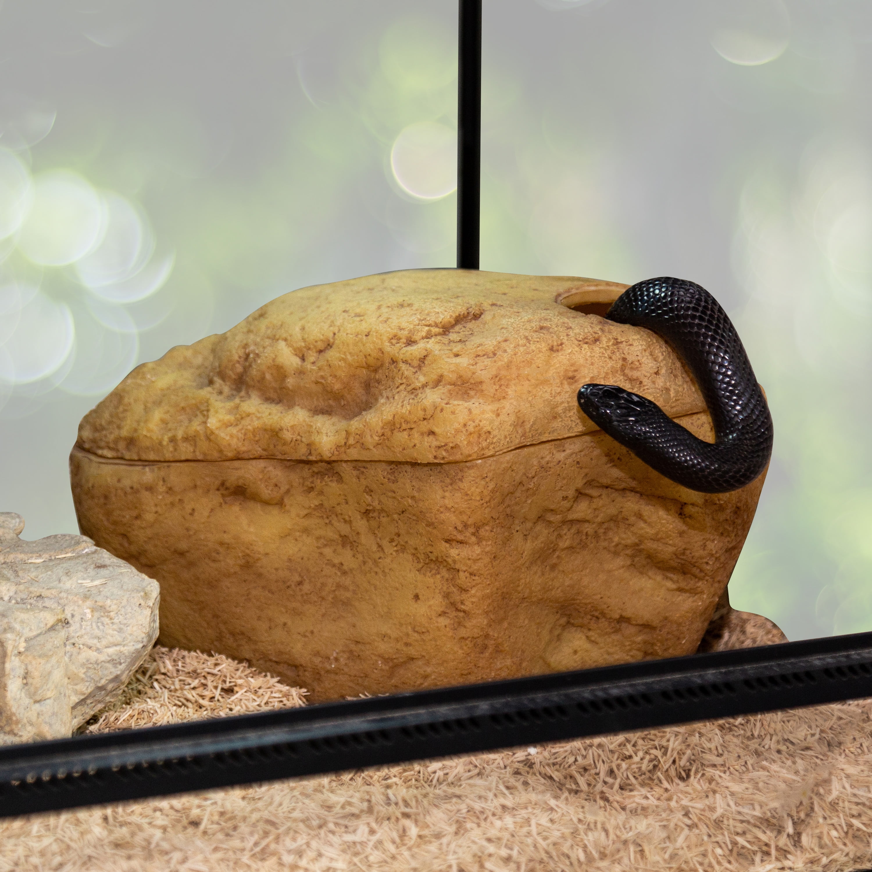 REPTIZOO Reptile 3-in-1 Magnetic Attraction Cave for Snake, Ball Python
