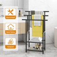 thumbnail image 4 of Towel Racks for Bathroom Metal Towel Rack Standing with Storage Shelf Bathroom Accessories Bath Towel Holder Next to Tub or Shower &Silver ( ), 4 of 8