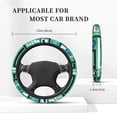thumbnail image 6 of YFYANG Universal Elastic Green Abstract Watercolor Geometric Car Steering Wheel Cover, Non-Slip Sweat Absorbent, 6 of 8