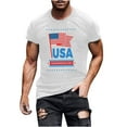 thumbnail image 2 of Tnhcen 4th of July Men's Stylish USA Flag Graphic Tee Summer Comfortable Novelty Patriot Shirt​ S-3XL, 2 of 5