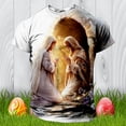 thumbnail image 5 of LUOGENLI T-shirts pour Homme pour Hommes T-Shirt de Pâques à Imprimé de Lettres à Manches Courtes à Col Rond T-Shirt Floral Tendance de Mode Chandail de Base 4xlt T-shirts pour Hommes T-shirts Graphiques Pâques Beige m, 5 of 5