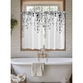 thumbnail image 7 of Tier Curtains 45 Inches Long, Grey Eucalyptus Leaves Window Treatment Curtain Drapes, Weeping Spring Botanical Summer Window Half Privacy Curtains for Bedroom Bathroom, 42"x45", 2 Panels, 7 of 7