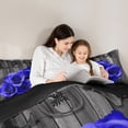 thumbnail image 5 of YST Couple Wedding Comforter Valentine'S Day Rose Floral Bedding Set Queen Romantic Royal Blue Rose Comforter Set For Girls Women Pastoral Farmhouse Flowers Quilt Duvet Insert 2 Pillow Cases, 5 of 7
