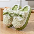 thumbnail image 2 of Dmsael Slippers for Women House Slippers for Women Men Soft Cotton Indoor Shoes Memory Foam Slip On bedroom Slippers Green,6, 2 of 4