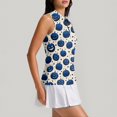 thumbnail image 4 of Women's Halloween Golf Shirt Sleeveless Collared Zip Up Tank Tops, Halloween Print Athletic Shirt for Themed Rounds Blue L, 4 of 6
