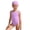 a-Purple92, variant on VNKIDY Girls 2 Piece Swimsuit Set Kids Solid Color One Piece Sleeveless Bathing Suit Matching Swim Cap For Beach Pool Summer Wear Soft Swimwear Purple 9-10 Years