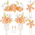 thumbnail image 1 of HINZIC 5 horquillas con borlas de flores para mujer, antideslizantes, perlas, mariposas, flores de amor, peinetas retro chinas Hanfu para boda, novias, accesorios para el pelo largo, 1 of 5