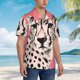 thumbnail image 3 of Balery Pink Cheetah Art Camisas hawaianas de manga corta para hombre, camisas playeras de corte holgado, camisas de vacaciones con botones,X-Large, 3 of 7