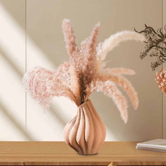Vase de flores de cerámica Container floral Floral Desktop Ornament Jarrón decorativo para mesa de café Amplio Estante de hechos Regalo de Naranja
