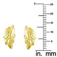 thumbnail image 3 of Precious Stars 14K Yellow Gold Feather Shaped Earring Studs, 3 of 4