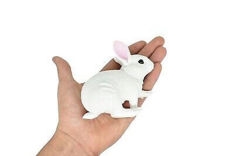 Rabbit White Realistic Small Toy Model Plastic Replica