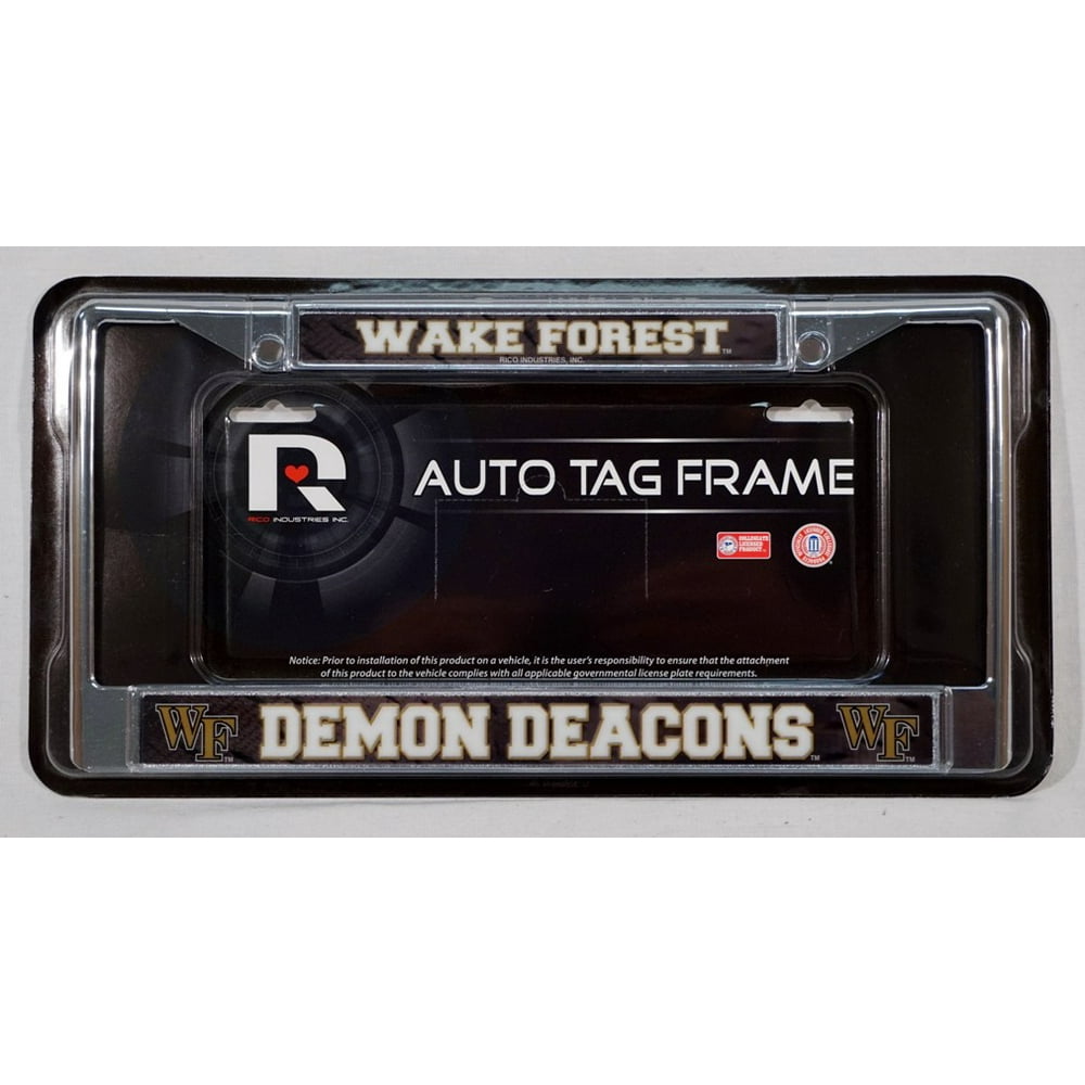 Wake Forest Demon Deacons Chrome License Plate Frame