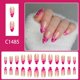 thumbnail image 2 of Elegant Glossy Fake Nail 24PCS Set Gradient Pink French Styles Middle Coffin Artificial Nail For Party Wedding Date, 2 of 4