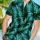 thumbnail image 4 of Camisa hawaiana para hombre con botones y manga corta informal, camisas florales tropicales para vacaciones en la playa, 4 of 5