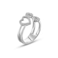 thumbnail image 2 of 1/5 Carat T.W. White Diamond Sterling Silver Heart Shape Spilt Shank Ring, 2 of 4