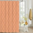 thumbnail image 4 of Fabric Shower Curtain Abstract Peach Diamond Plaid Texture Shower Curtains with 12 Hooks Waterproof Machine Washable Bath Curtains for Bathroom, 36 x 78in, 4 of 6