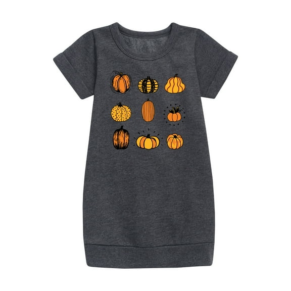 Instant Message - Fall - Pumpkin Mania - Toddler & Youth Girls Fleece Dress