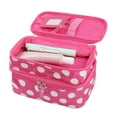 thumbnail image 2 of Travel Cosmetic Makeup Bag Organizer Double Layer Dot Pattern Toiletry Bag Case Pouch With Mirror For Woman, 2 of 7