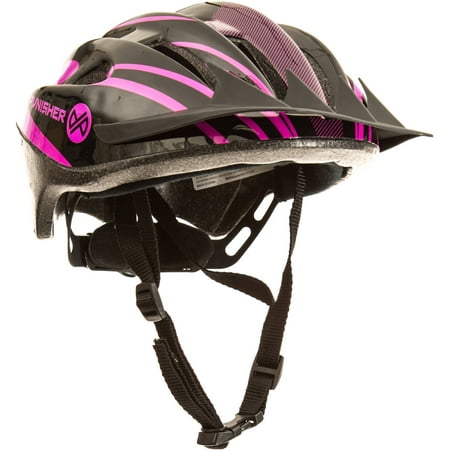 Punisher Women's 18-Vent Cycling Helmet with ABS Shell and Detachable Visor, Black and