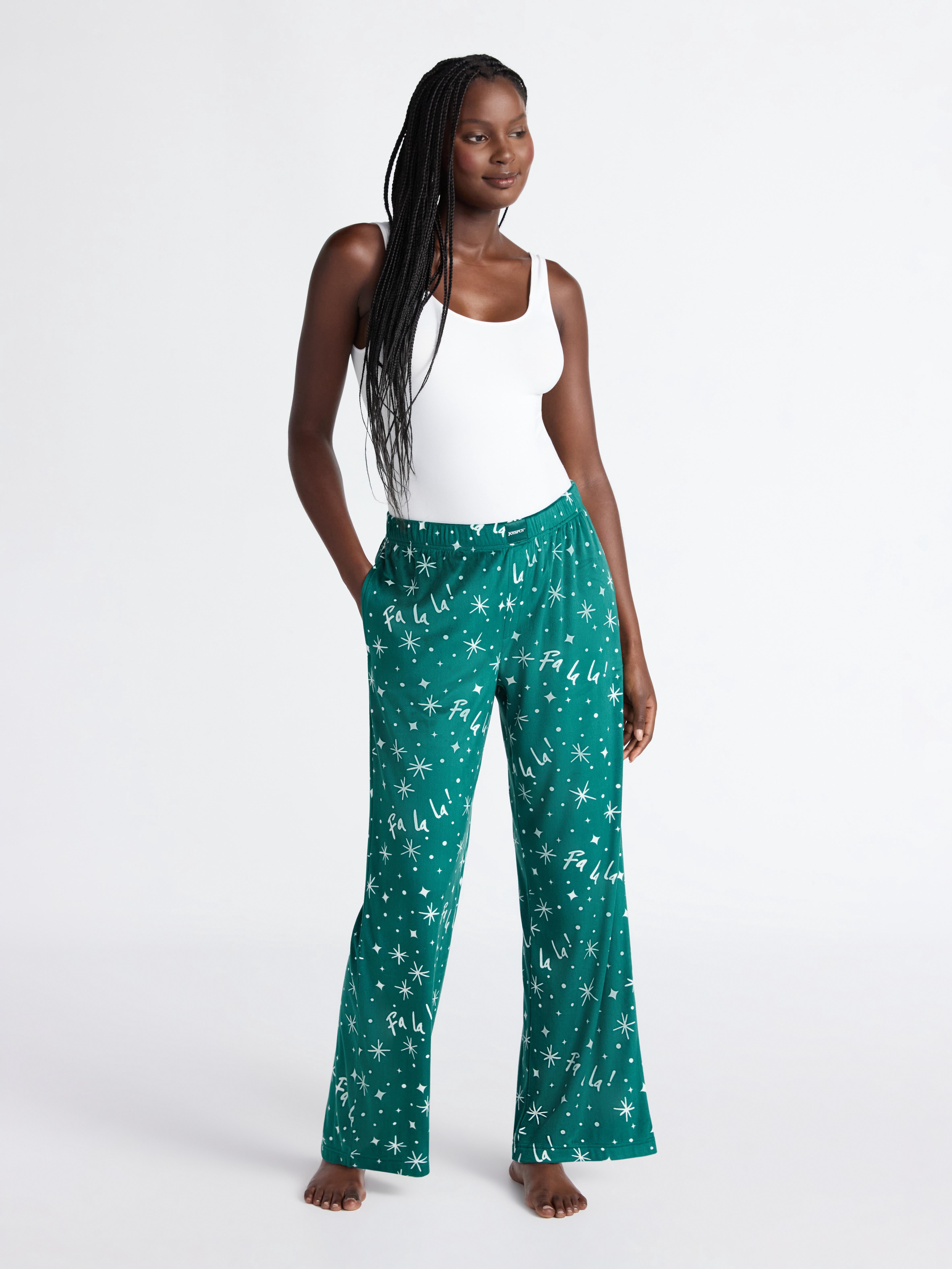 Joyspun Women's Velour Wide-Leg Sleep Pants, Size XS-3X