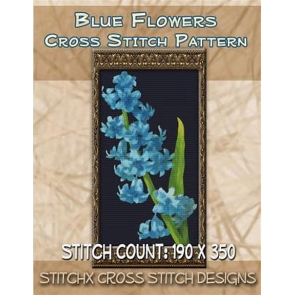 Blue Flowers Cross Stitch Pattern