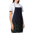 thumbnail image 4 of Gaeub Modern Hexagonal Neon Grid Kitchen Cooking Aprons Adjustable Bib Apron Waterdrop and Oil Resistant Kitchen Chef Apron for Women Men, 4 of 7