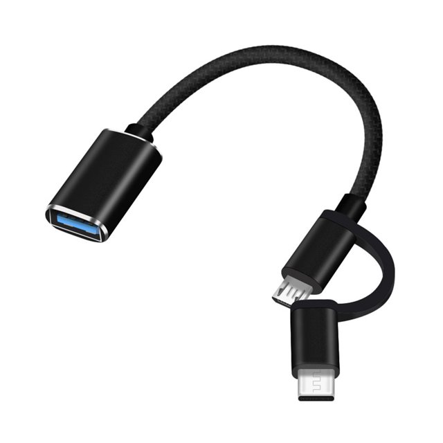 Cable tipo c y micro USB a USB OTG Adaptador portátil 2 en 1 adaptadores para teléfono móvil