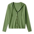 thumbnail image 6 of Lixiuxyad ‌Women's Hooded Cardigan Oversized Long Sleeve Button-Front Knit Cardigan,Green, 6 of 6