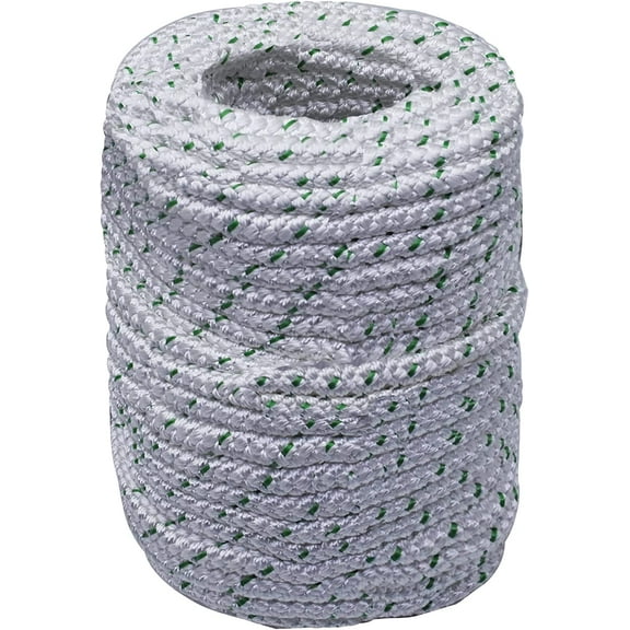3/8 Inch x 100 Feet Double Braid Polyester Rope 4800Lbs Breaking Strength Strong Pulling Rope for Tree Work Camping Swings