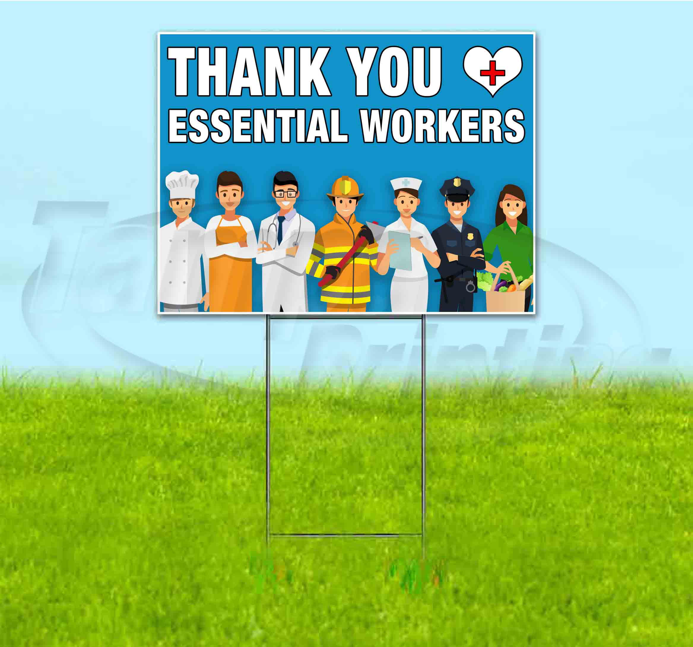 CGSignLab 5-Pack Thank You 18x12 Basic Teal Double-Sided Weather-Resistant Yard Sign 