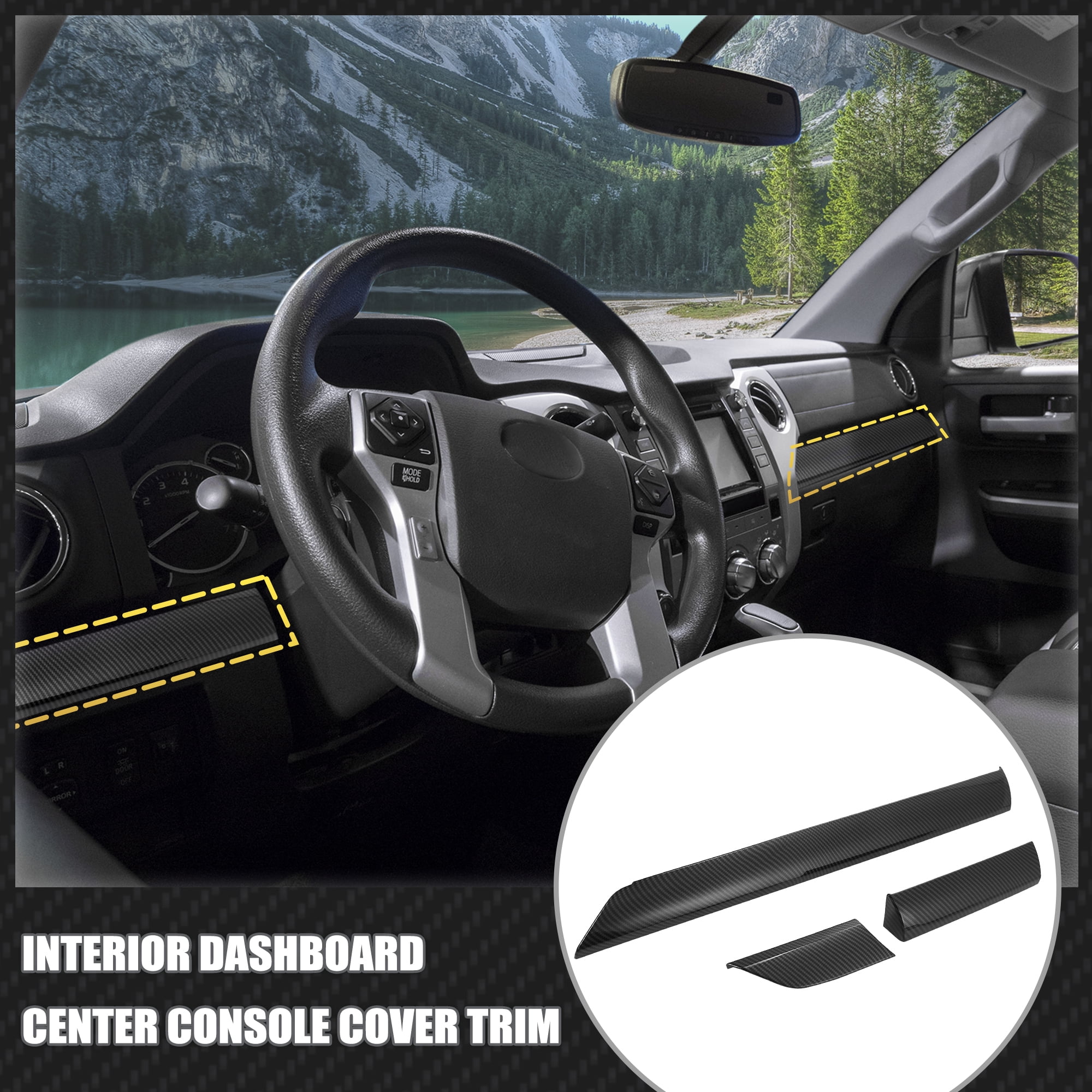 Carbon Fiber Pattern Center Console Dashboard Strip Cover Trim for Toyota
