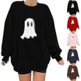thumbnail image 6 of Halloween Oversized Sweatshirt Women Cute Ghost Print Spooky Season Pullover Tops Casual Loose Fall Shirt, 6 of 6