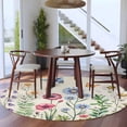 thumbnail image 3 of Spring Floral Round Area Rug 5Ft Washable Circle Rugs for Living Room Bedroom, Pink Blue Flowers Butterfly Farmhouse Non-Slip Carpet Floor Mats Indoor Outdoor Carpet Runner Aesthetic Home Decor, 3 of 8