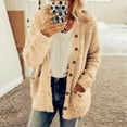 thumbnail image 6 of yoeyez Womens Fleece Lined Sherpa Jacket Trendy Plus Size Winter Lamb Thick Warm Coats Lapel Button Down Furry Outerwear, 6 of 7