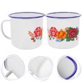 thumbnail image 3 of 2 Pcs Tasse à Thé Émaillée Lisse Style Chinois Récipient à Boisson Vintage, 3 of 8