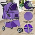 thumbnail image 5 of BestPet 3 Wheels Pet Stroller Folding with Cup Holder & Removable Liner,Purple, 5 of 7
