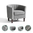 thumbnail image 6 of LINSY HOME Accent Chair Set of 2, Velvet Accent Chair with Ottoman for Living Room, Light Grey, 6 of 6
